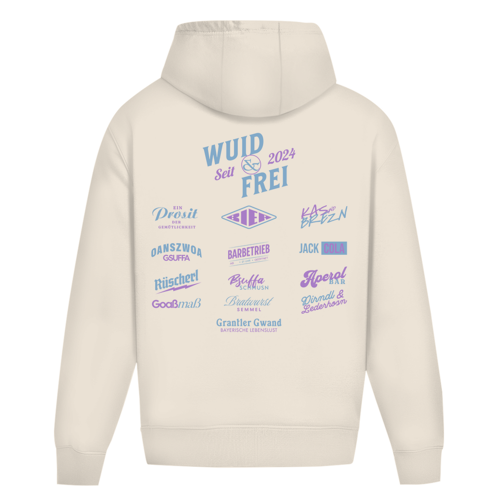 Bayerischer Heavy Oversize Hoodie Unisex - Wuid & Frei Dorfleben - Grantler Gwand