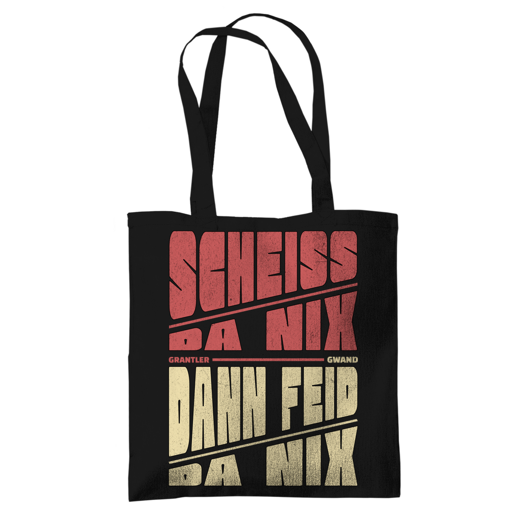 Bayerische Tragetasche - Scheiss da nix, dann feid da nix - rot/beige - Grantler Gwand