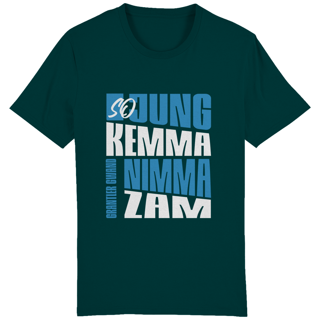 Bayerisches Herren T-Shirt So jung kemma nimma zam - blau/weiß - Grantler Gwand