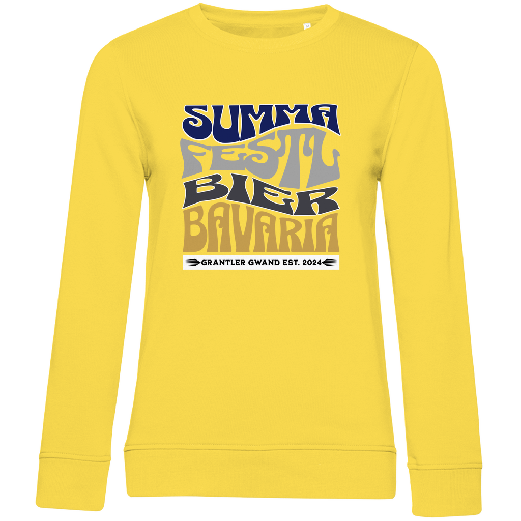Damen Premium Bio Sweatshirt Summa, Festl, Bier, Bavaria - dunkelblau