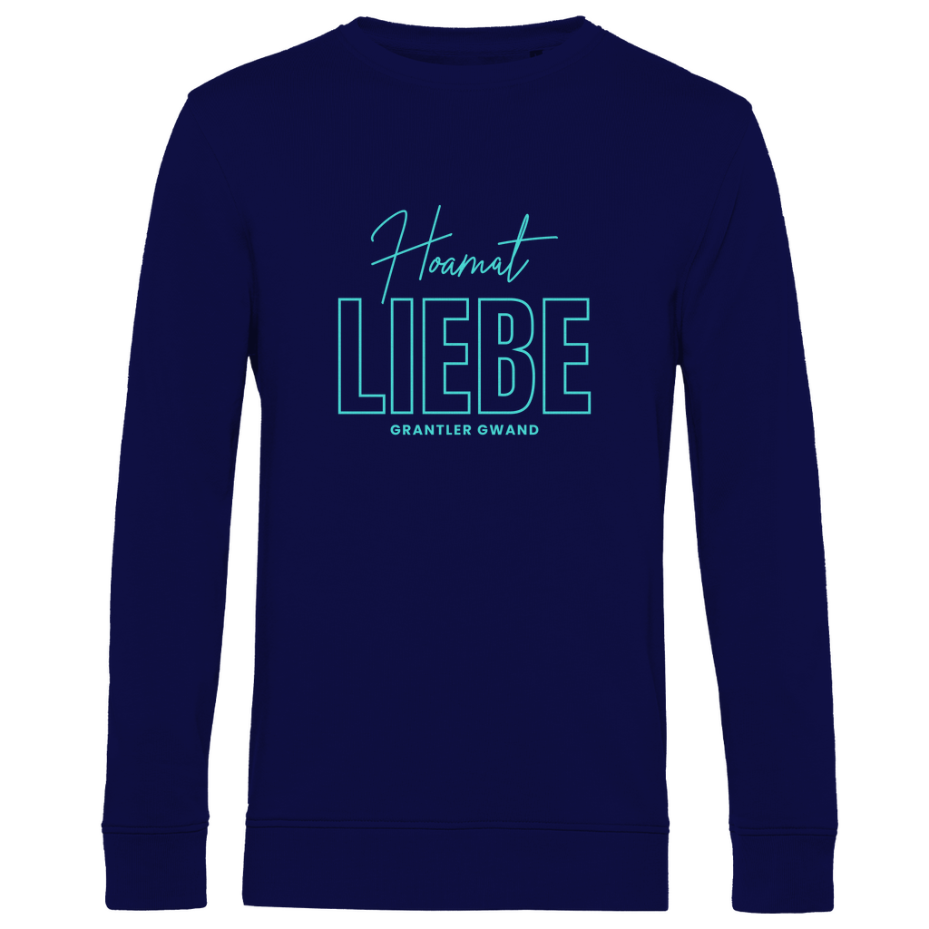 Herren Premium Bio Sweatshirt Hoamat Liebe - Mint