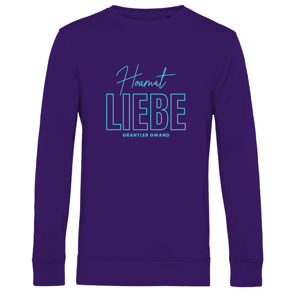 Herren Premium Bio Sweatshirt Hoamat Liebe - Mint
