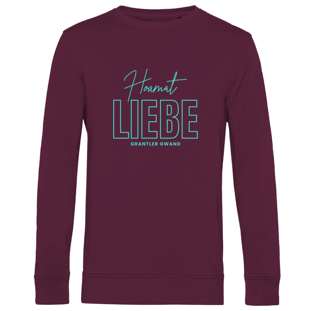 Herren Premium Bio Sweatshirt Hoamat Liebe - Mint