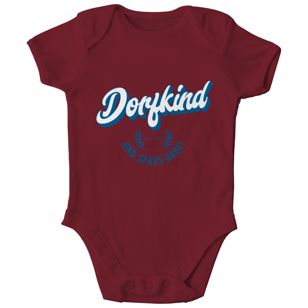 Bayerischer Bio Baby Body Dorfkind und Spaß dabei - blau - Grantler Gwand