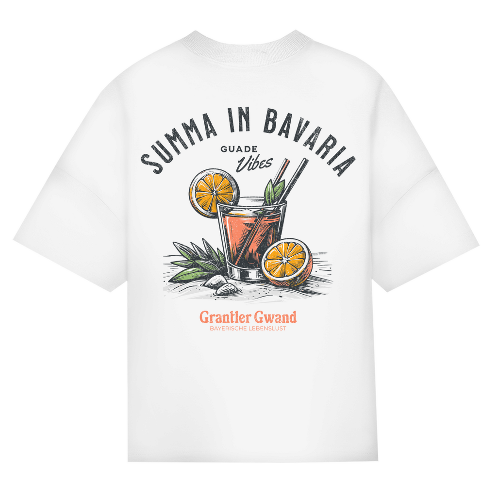 Bayerisches Oversize T-Shirt Unisex - Summa in Bavaria - Cocktails - Grantler Gwand
