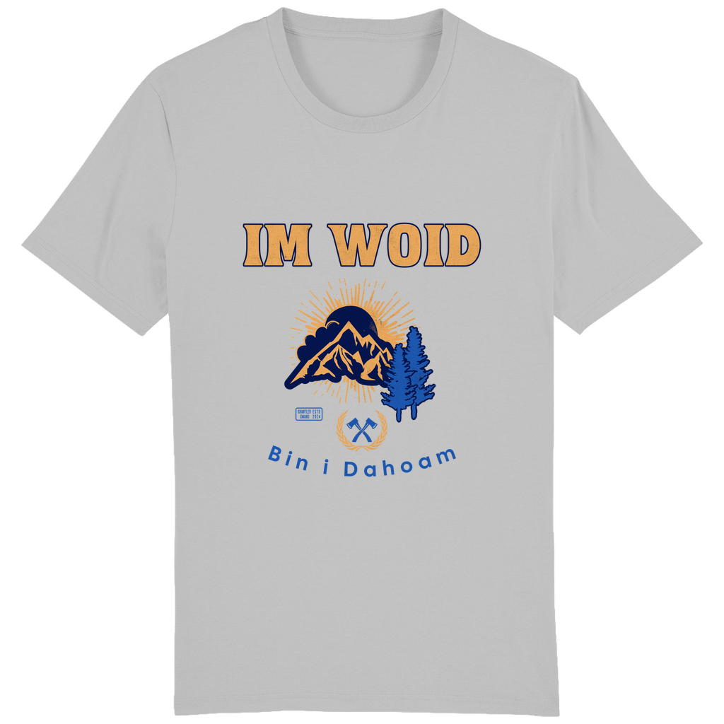 Bayerisches Herren T-Shirt Im Woid bin i dahoam - blau - Grantler Gwand