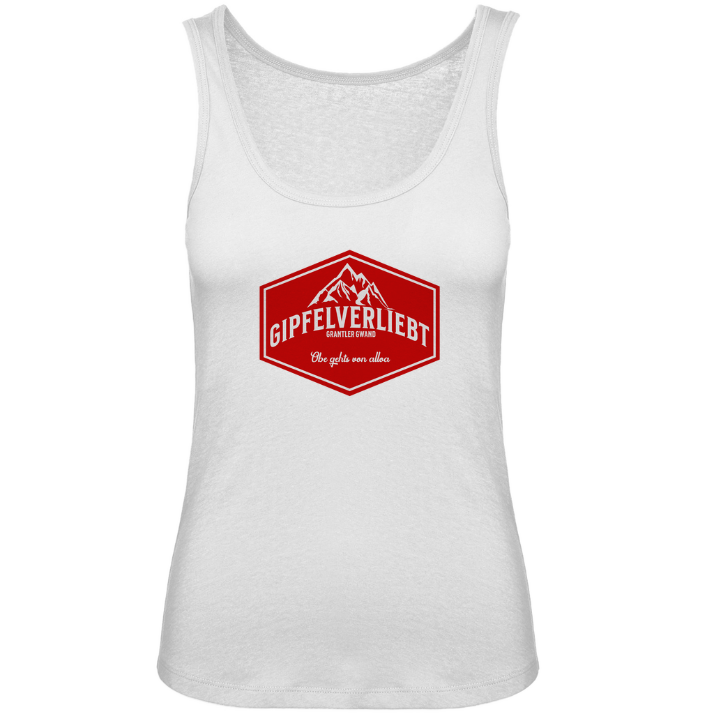 Bayerisches Damen Premium Organic Tank Top Gipfelverliebt Wappen- rot - Grantler Gwand