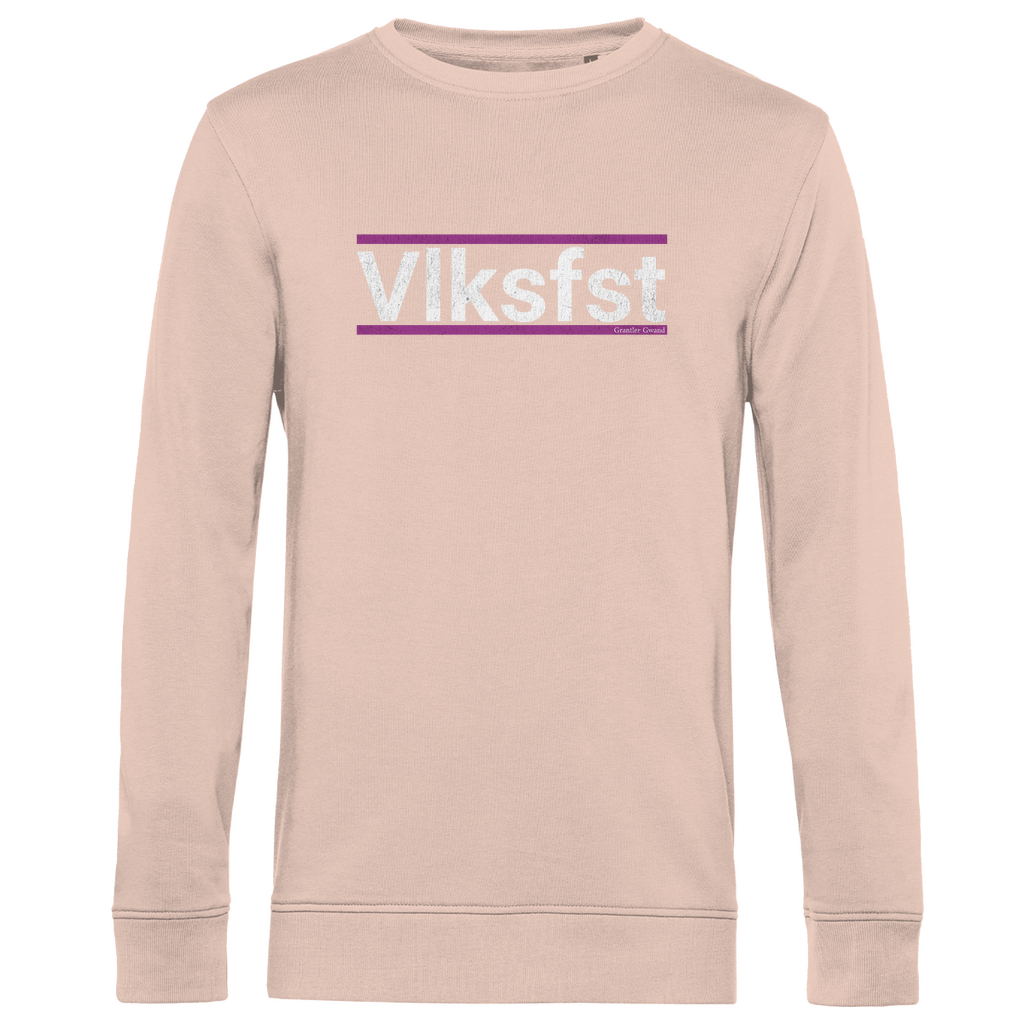 Herren Premium Bio Sweatshirt Vlksfst - lila/weiß