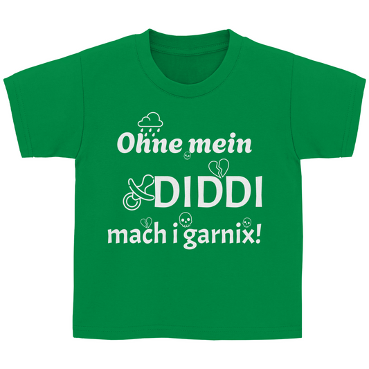 Bayerisches Kinder T-Shirt - Ohne mein Diddi - weiß - Grantler Gwand