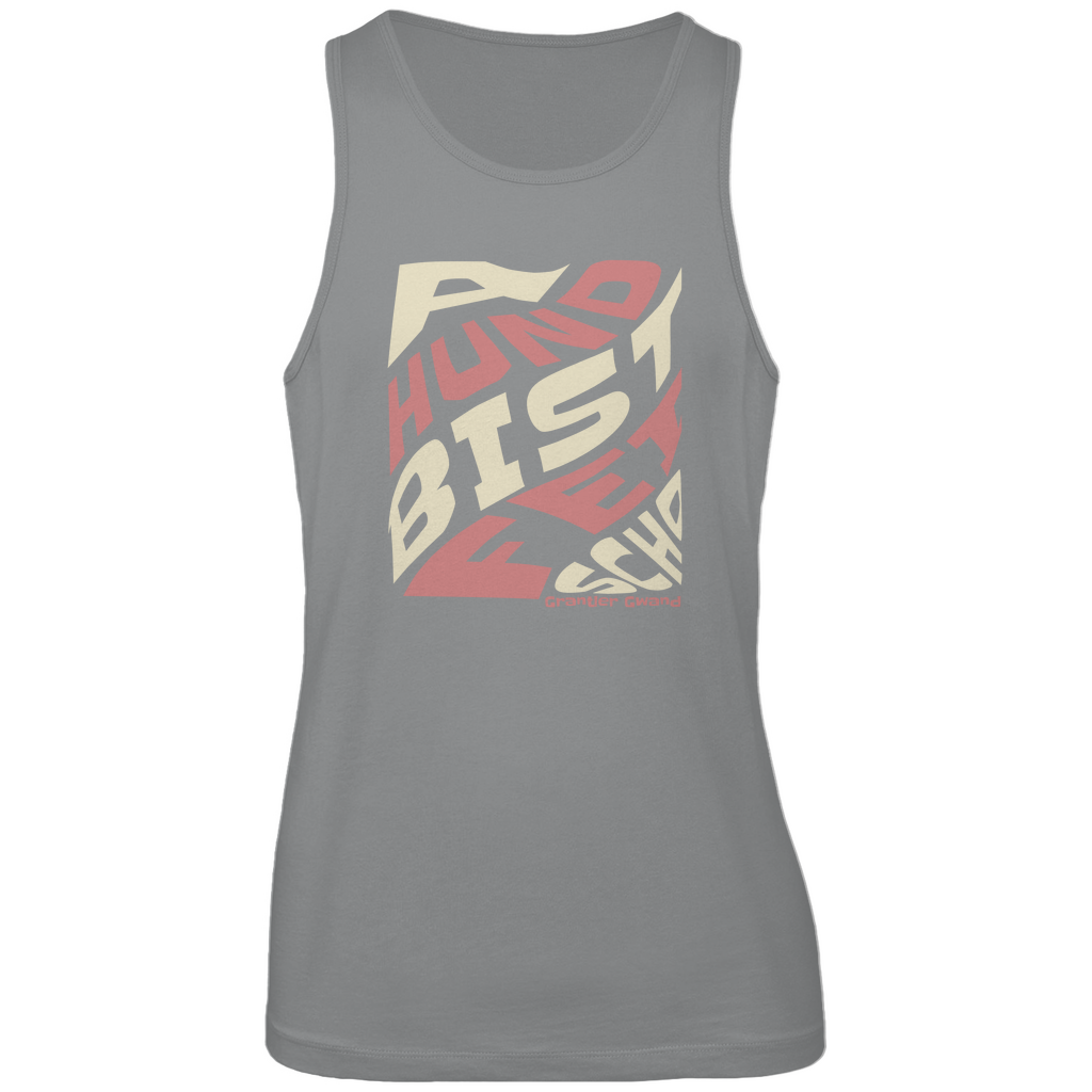 Bayerisches Herren Premium Tank Top A Hund bist fei scho - rot/beige - Grantler Gwand