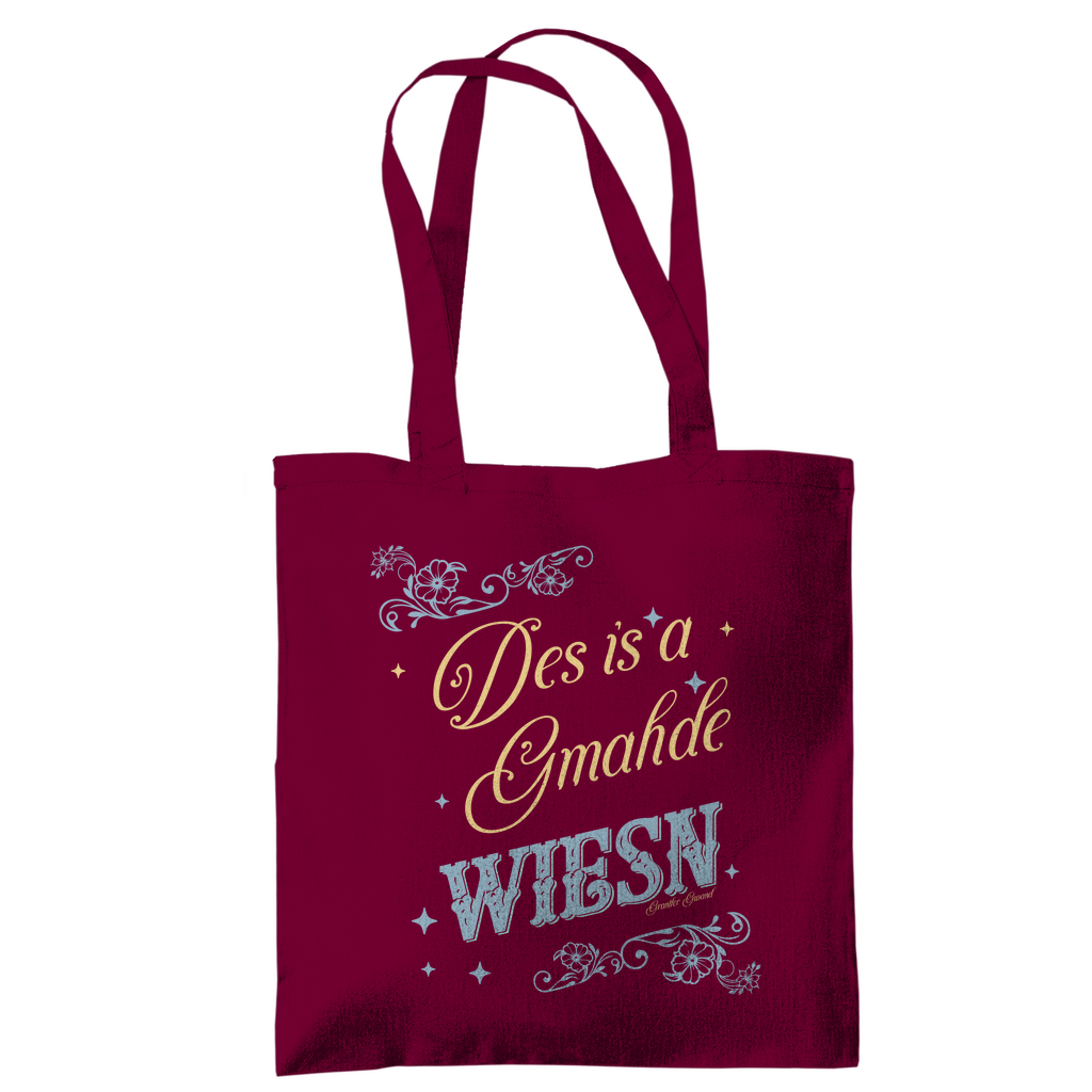 Bayerische Tragetasche Des is a gmahde Wiesn - grün/gold - Grantler Gwand
