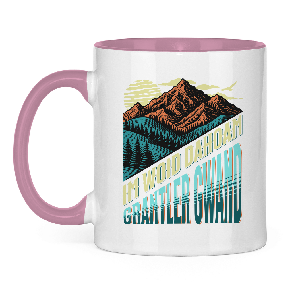 Tasse zweifarbig Im Woid dahoam - grün