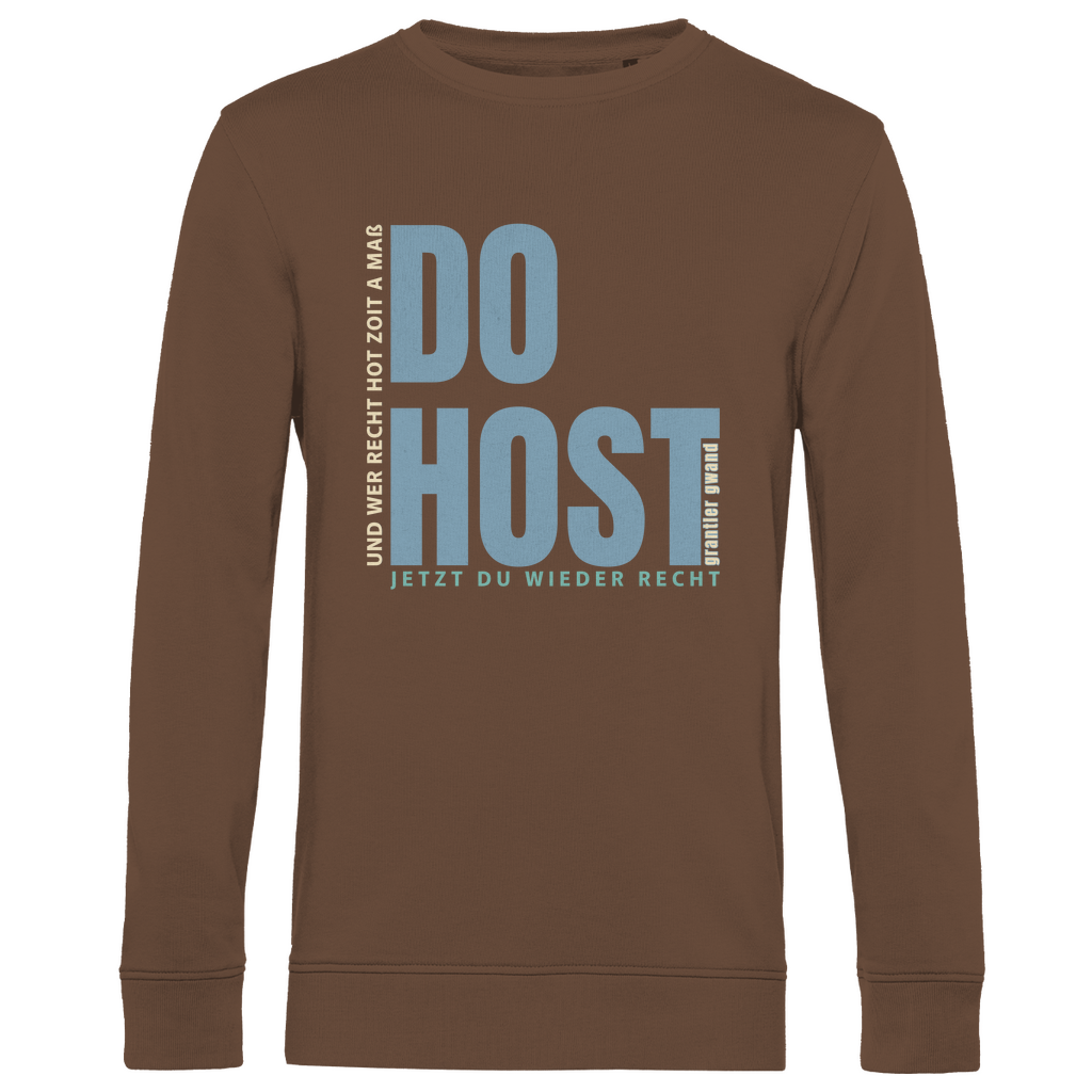 Bayerisches Herren Premium Bio Sweatshirt Do host jetzt du wieder recht - blau/beige - Grantler Gwand