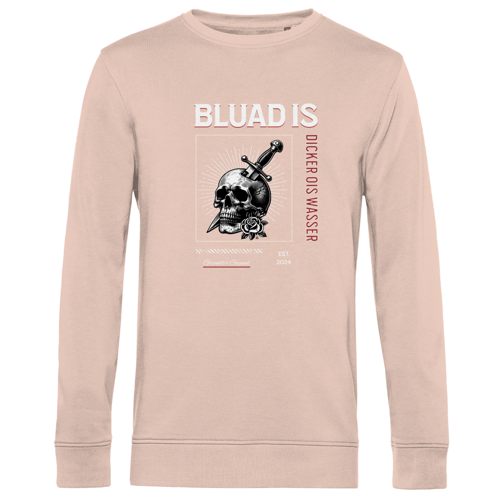 Bayerisches Herren Premium Bio Sweatshirt Bluad is dicker ois Wasser - rot - Grantler Gwand
