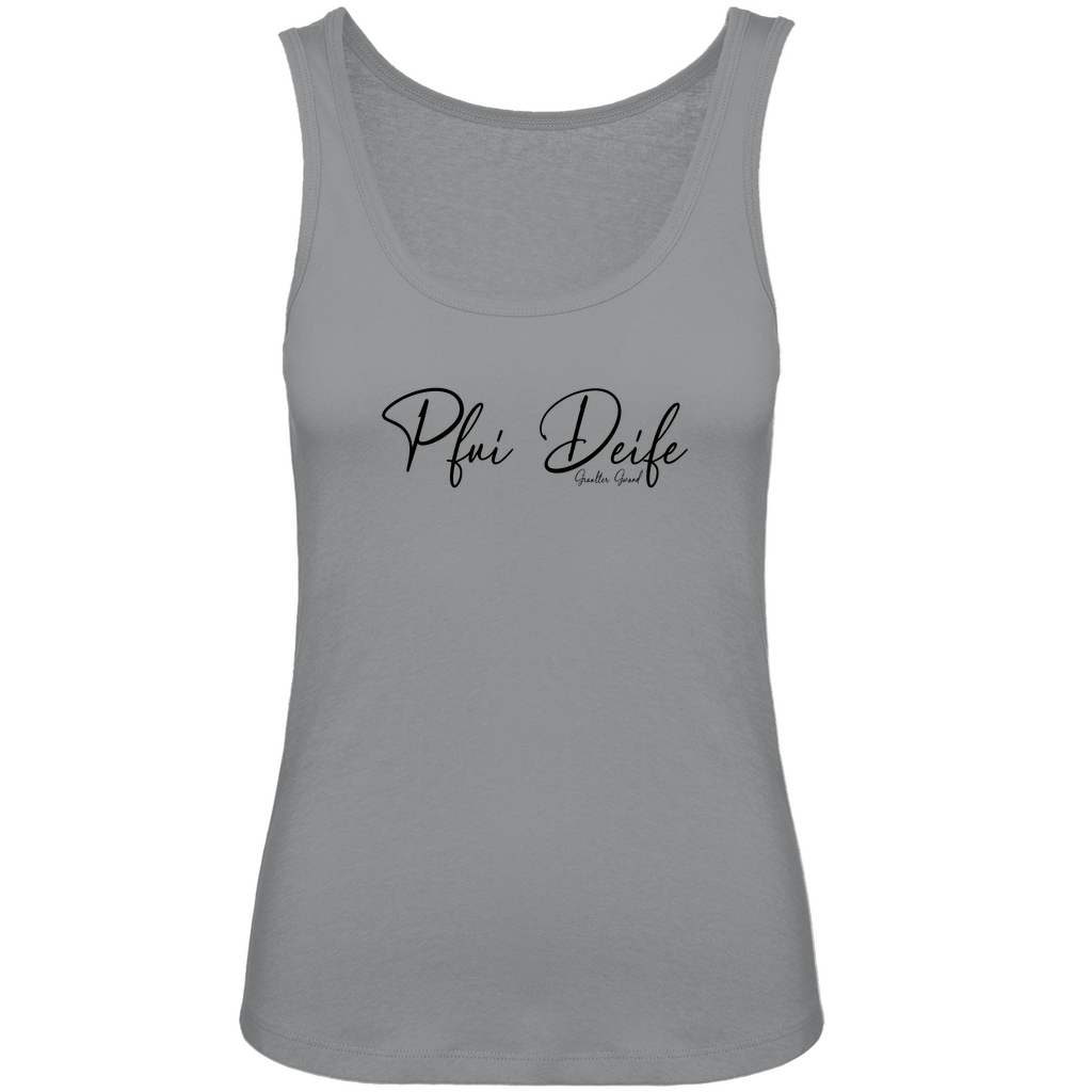 Bayerisches Damen Premium Organic Tank Top Pfui Deife - schwarz - Grantler Gwand