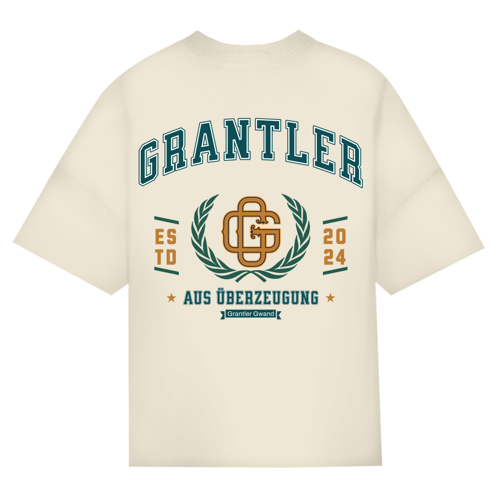 Bayerisches Oversize T-Shirt Männer - Grantler aus Überzeugung - grün/gold - Grantler Gwand