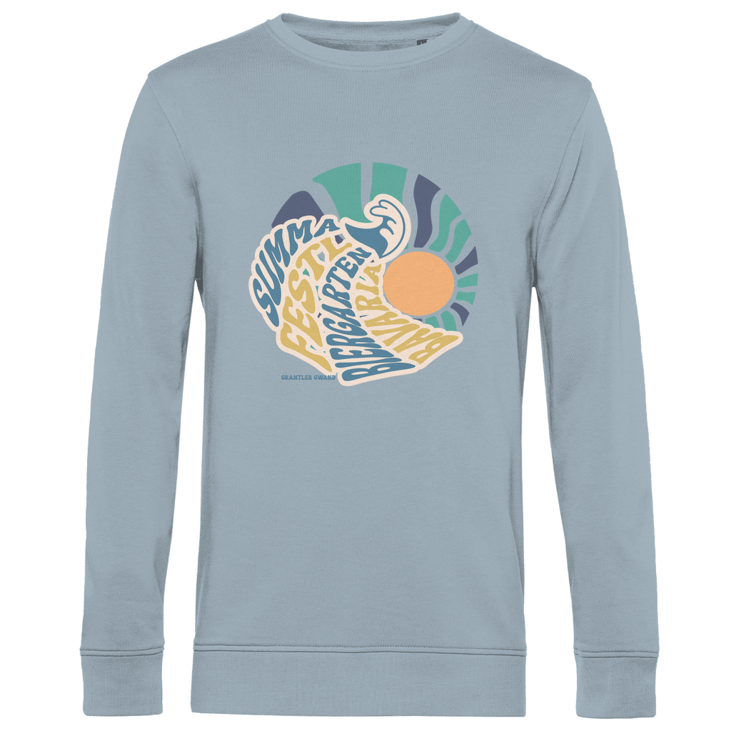 Herren Premium Bio Sweatshirt Summa, Festl, Biergarten, Bavaria - blau/gold