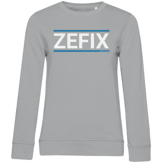 Damen Premium Bio Sweatshirt Zefix - blau/weiß