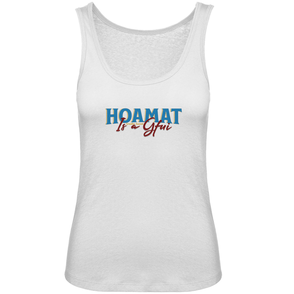 Bayerisches Damen Premium Organic Tank Top Hoamat is a Gfui - blau/rot - Grantler Gwand