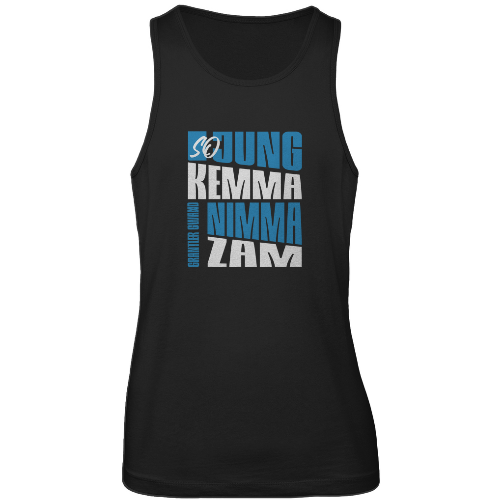 Bayerisches Herren Premium Tank Top So jung kemma nimma zam - blau/weiß - Grantler Gwand