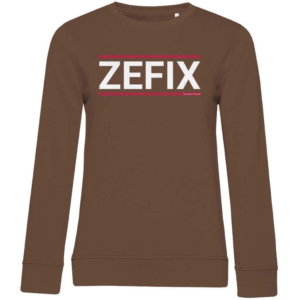 Damen Premium Bio Sweatshirt Zefix - rot/weiß