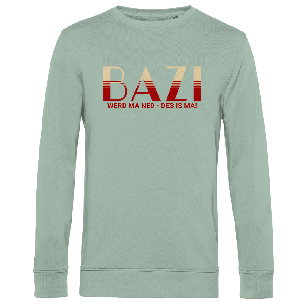 Herren Premium Bio Sweatshirt Bazi werd ma ned, des is ma - rot/beige