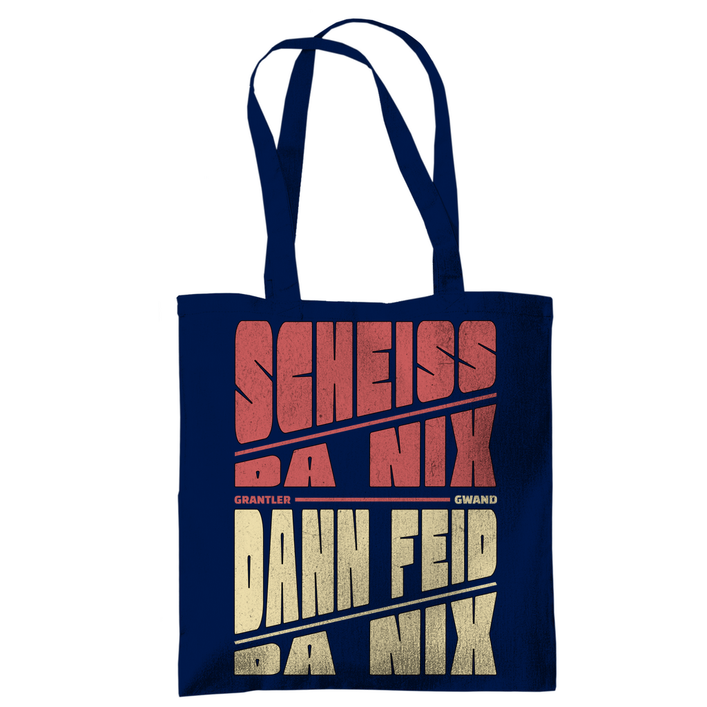 Bayerische Tragetasche - Scheiss da nix, dann feid da nix - rot/beige - Grantler Gwand