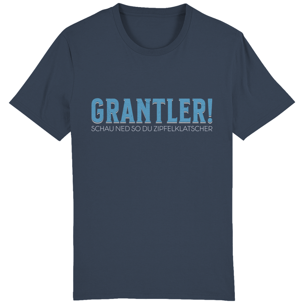 Bayerisches Herren T-Shirt Grantler - schau ned so du Zipfelklatscher - blau - Grantler Gwand