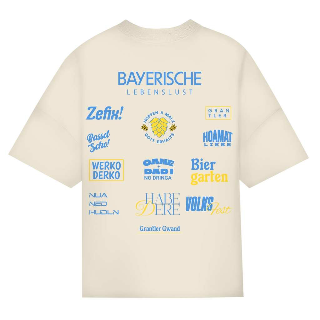 Bayerisches Oversize T-Shirt Unisex - Bayerische Lebenslust - Spruchshirt - Grantler Gwand
