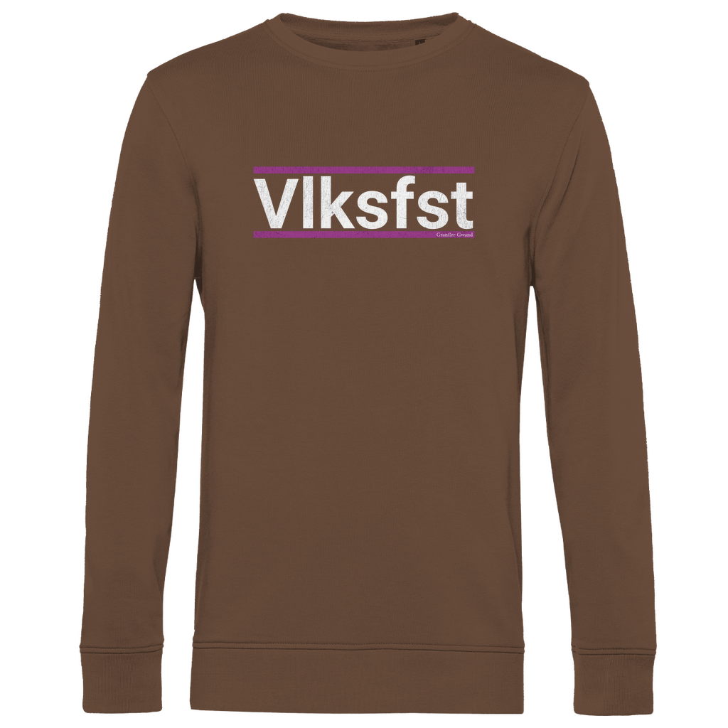 Herren Premium Bio Sweatshirt Vlksfst - lila/weiß