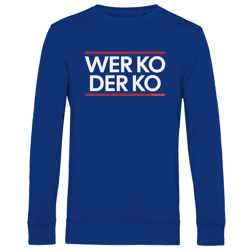 Herren Premium Bio Sweatshirt wer ko der ko - rot/weiß