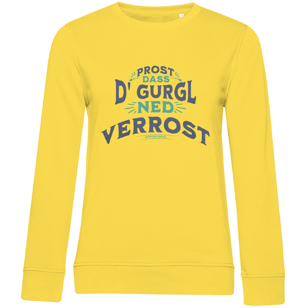 Damen Premium Bio Sweatshirt Prost, dass´d Gurgl ned verrost - grün