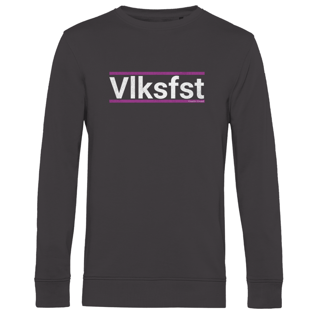 Herren Premium Bio Sweatshirt Vlksfst - lila/weiß