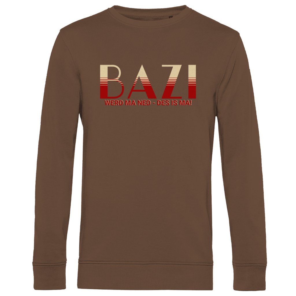 Herren Premium Bio Sweatshirt Bazi werd ma ned, des is ma - rot/beige