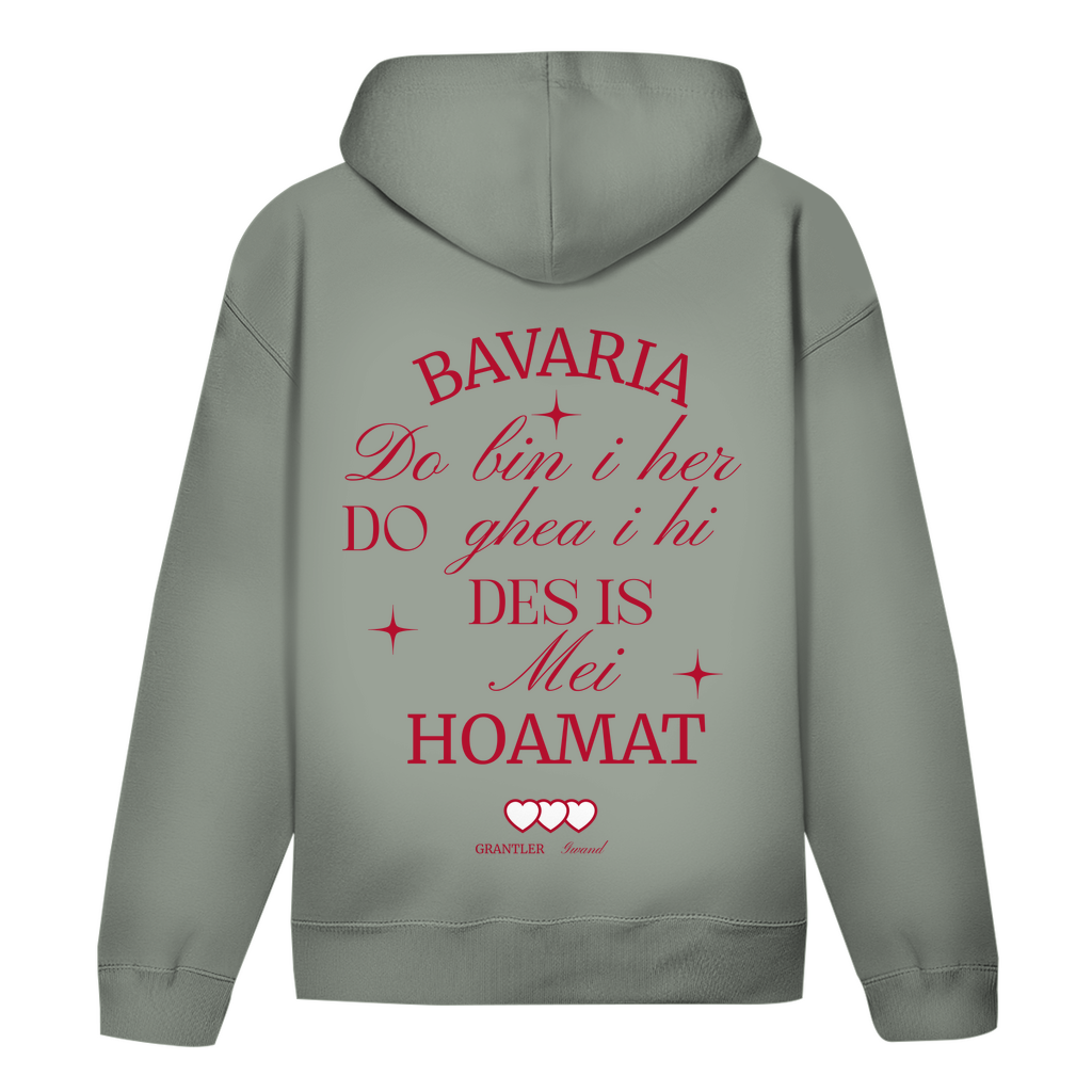 Bayerischer Hoodie Unisex - Bavaria, do bin I her - Rot - Grantler Gwand
