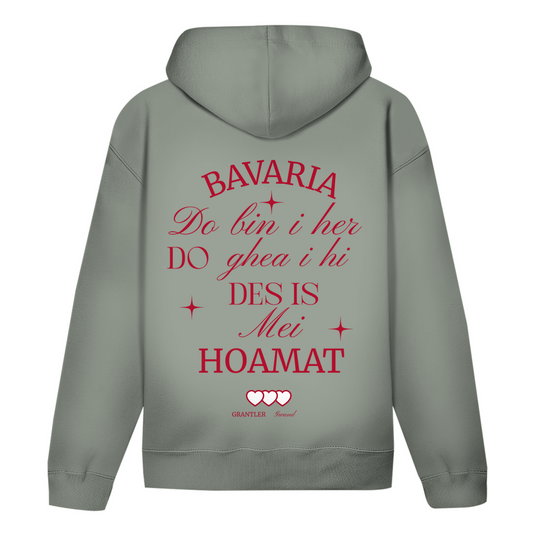 Bayerischer Hoodie Unisex - Bavaria, do bin I her - Rot - Grantler Gwand
