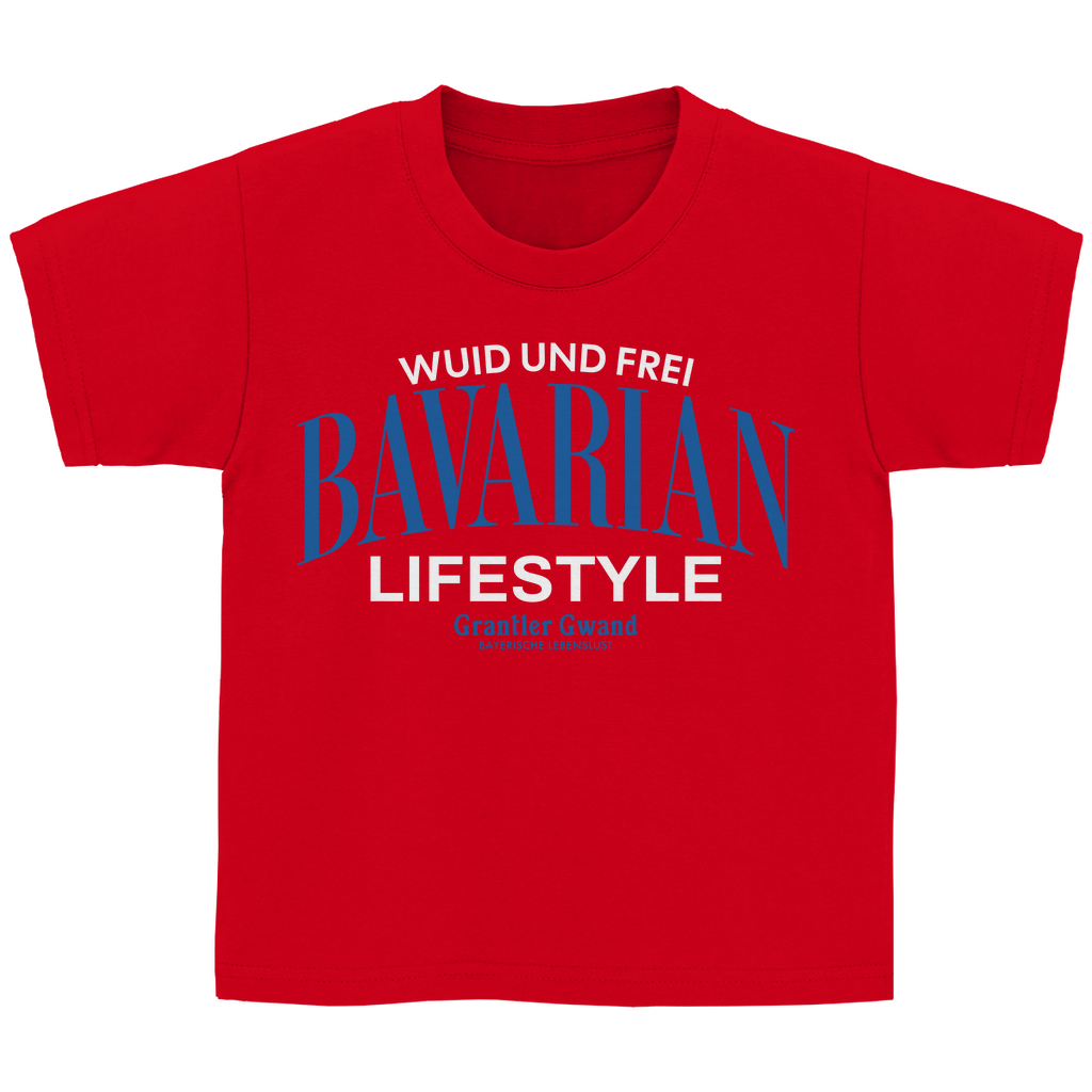 Bayerisches Kinder T-Shirt - Wuid und Frei - Bavarian Lifestyle - Grantler Gwand