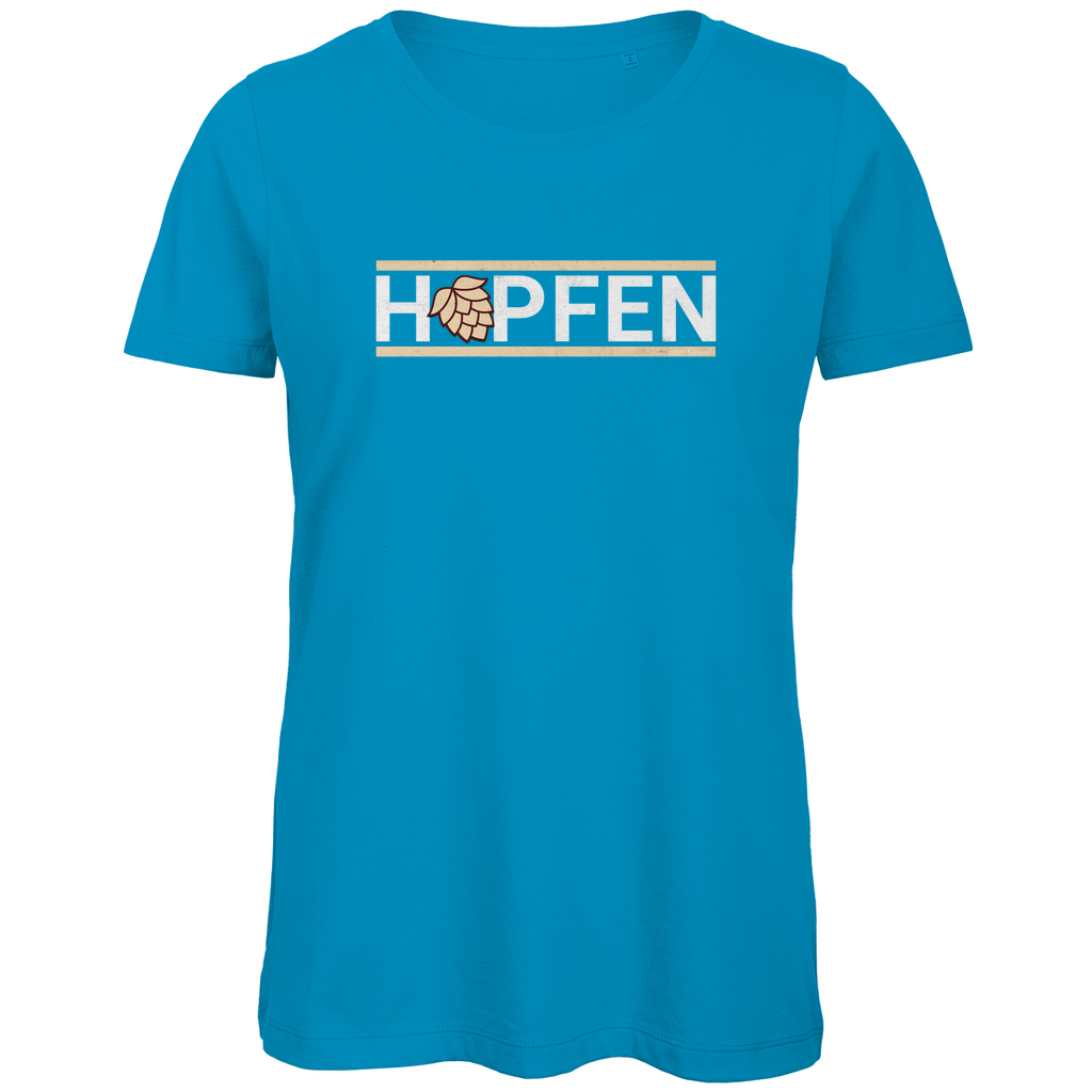 Bayerisches Damen Premium Bio T-Shirt Hopfen - gold - Grantler Gwand