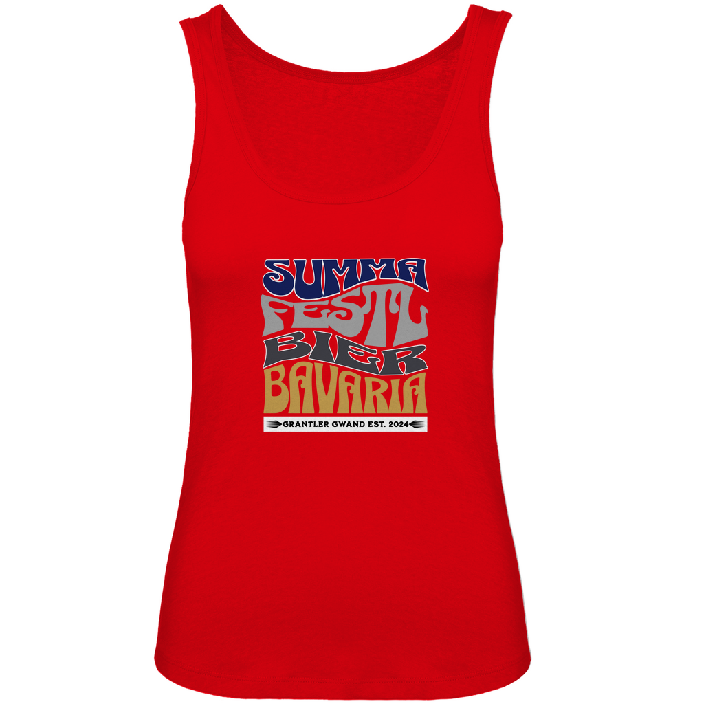 Bayerisches Damen Premium Organic Tank Top Summa, Festl, Bier, Bavaria - dunkelblau - Grantler Gwand