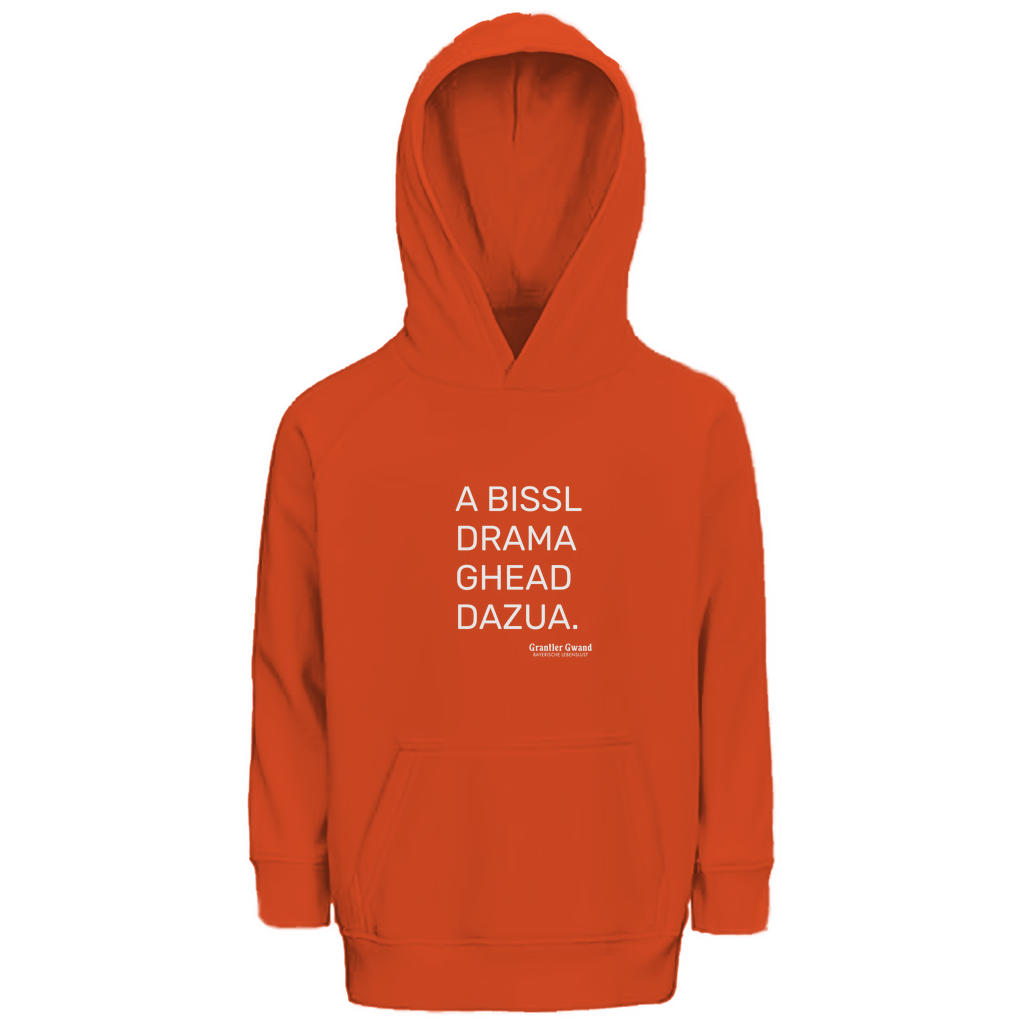 Kinder Premium Bio Hoodie A Bissl Drama - Grantler Gwand