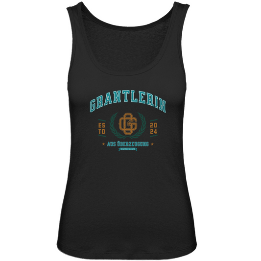 Bayerisches Damen Premium Organic Tank Top Grantlerin aus Überzeugung - mint/gold - Grantler Gwand