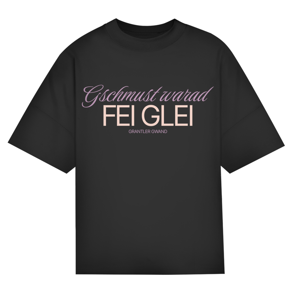 Bayerisches Oversize T-Shirt Unisex - Gschmust warad fei glei - lila - Grantler Gwand