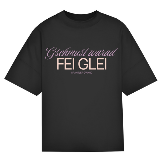 Bayerisches Oversize T-Shirt Unisex - Gschmust warad fei glei - lila - Grantler Gwand
