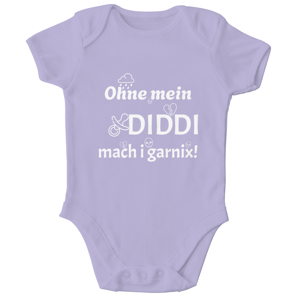 Bayerischer Bio Baby Body Ohne mein Diddi - weiß - Grantler Gwand