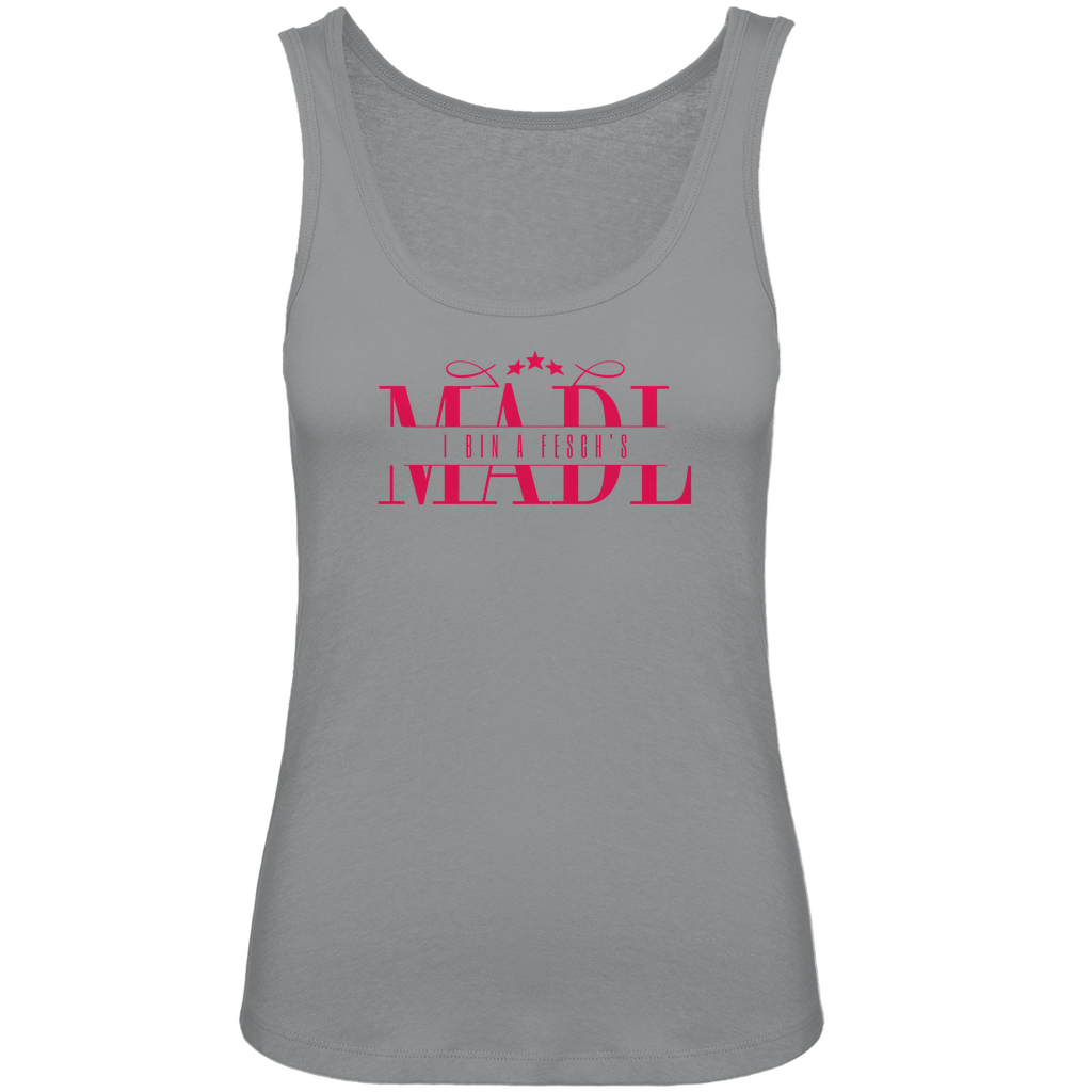 bayerisches Damen Premium Organic Tank Top I bin a fesch´s Madl - rot - Grantler Gwand