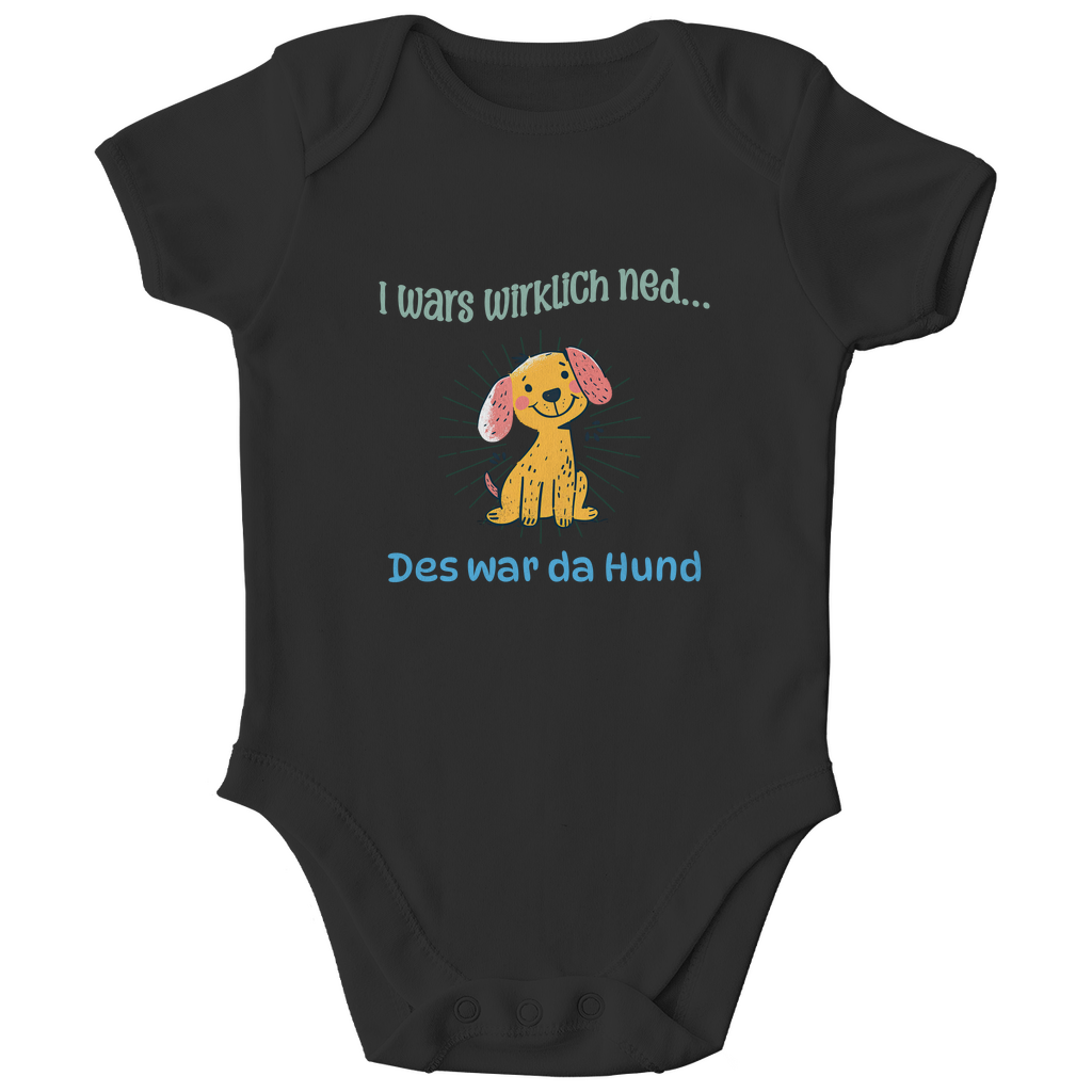 Bayerischer Bio Baby Body I wars wirklich ned, des war da Hund - grün -  Grantler Gwand