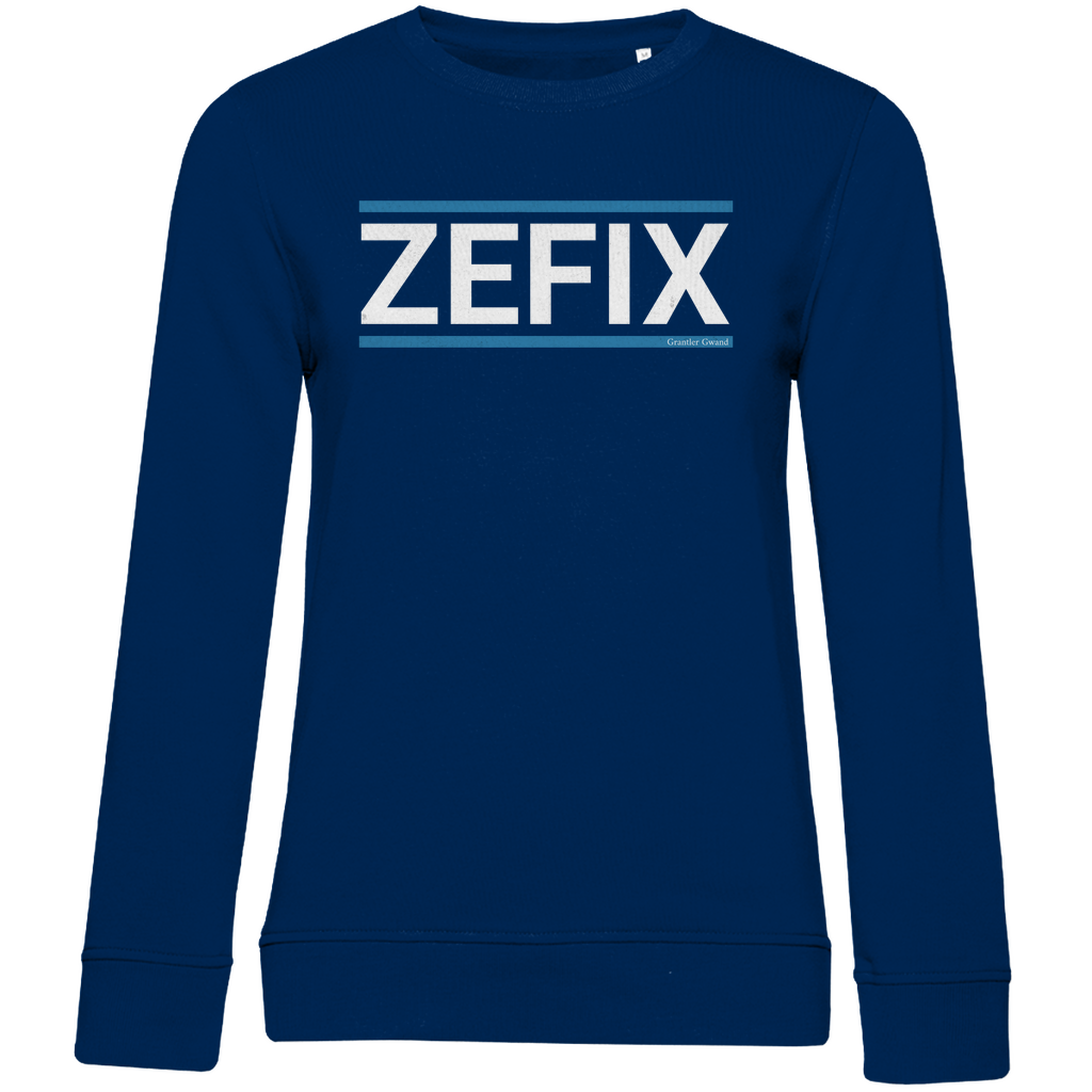 Damen Premium Bio Sweatshirt Zefix - blau/weiß