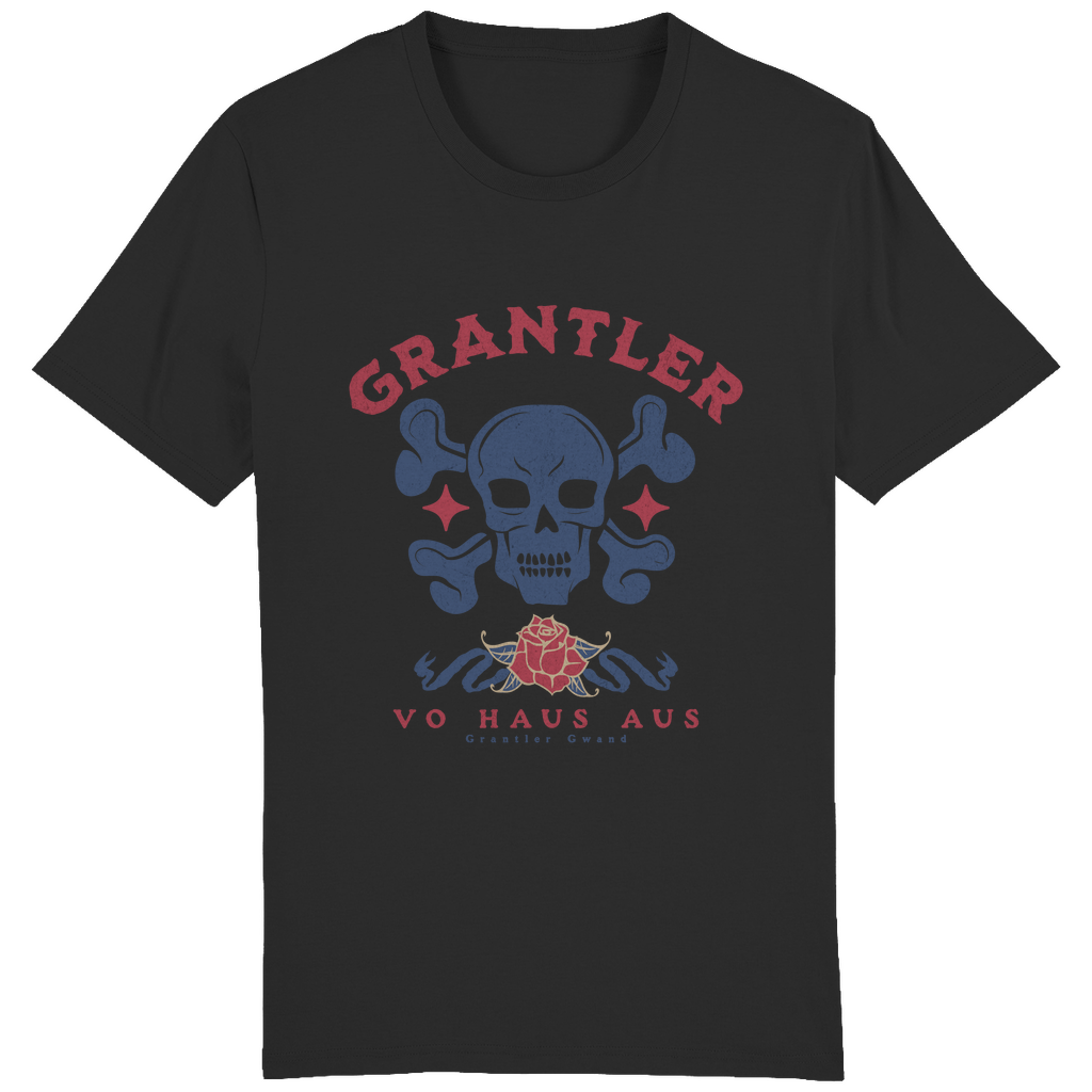 Bayerisches Herren T-Shirt Grantler vo Haus aus - rot/blau - Grantler Gwand