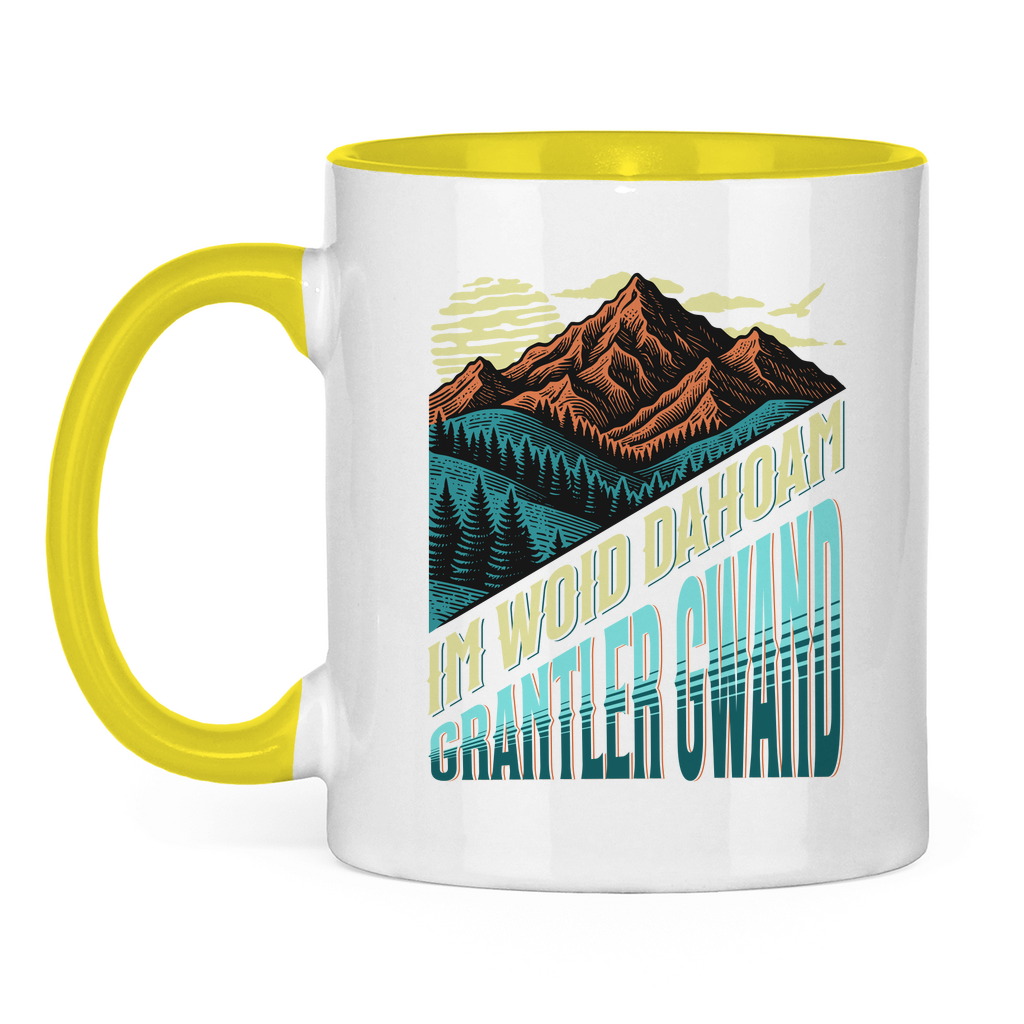 Tasse zweifarbig Im Woid dahoam - grün