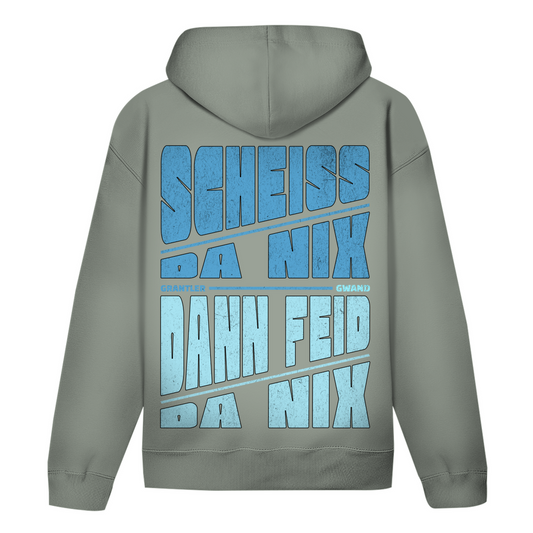 Bayerischer Hoodie Unisex - Scheiss da nix, dann feid da nix - blau - Grantler Gwand